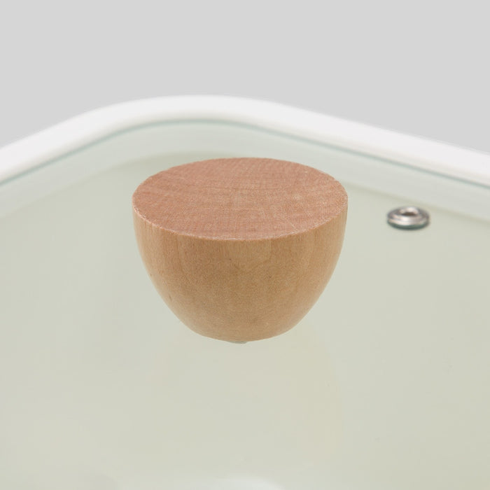 SQUARE ENAMEL DEEP POT 20CM