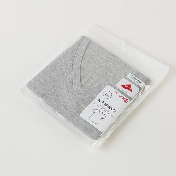 WOMEN MODAL VNECK SHORT GY M