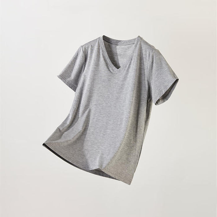 WOMEN MODAL VNECK SHORT GY XL