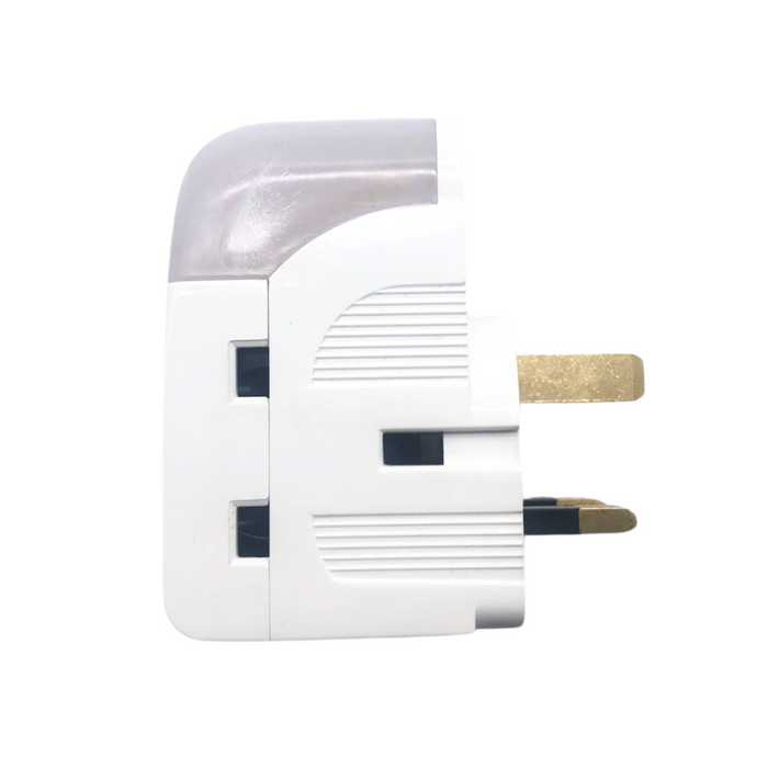 3WAY ADAPTOR W/NIGHT LIGHT WH