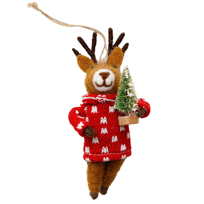 CHRISTMAS ORNAMENT KNIT REINDEER D N5GL