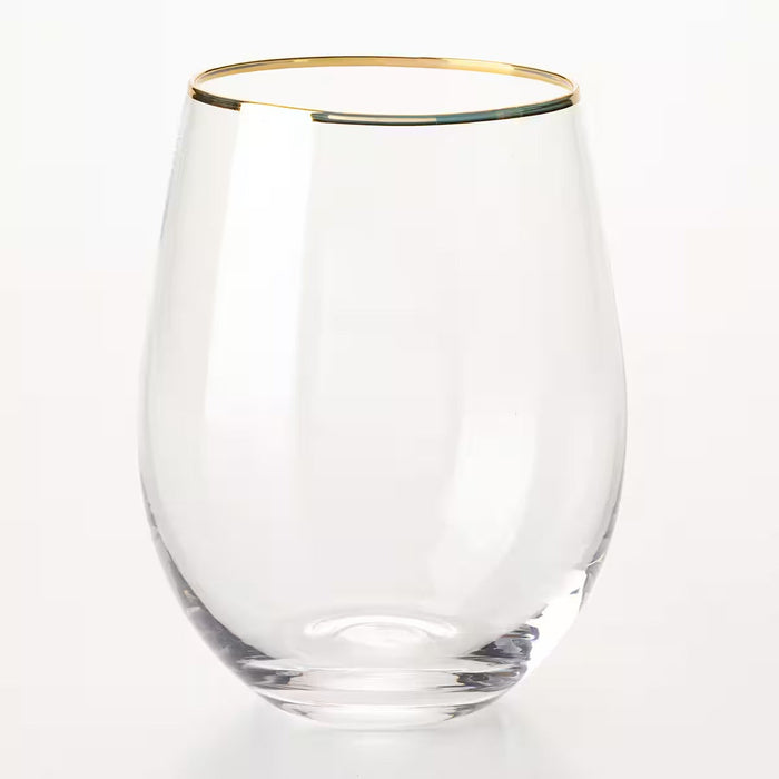 GLASS TUMBLER WITH GOLD RIM GL001