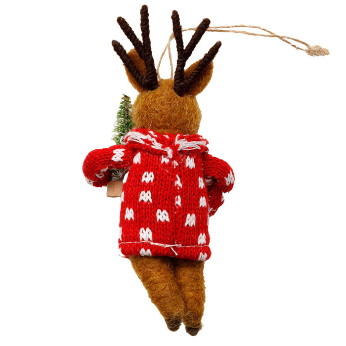CHRISTMAS ORNAMENT KNIT REINDEER D N5GL