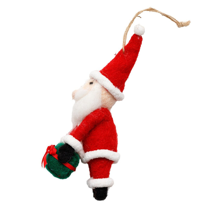 CHRISTMAS ORNAMENT SANTA WITH PRESENT D N5GL