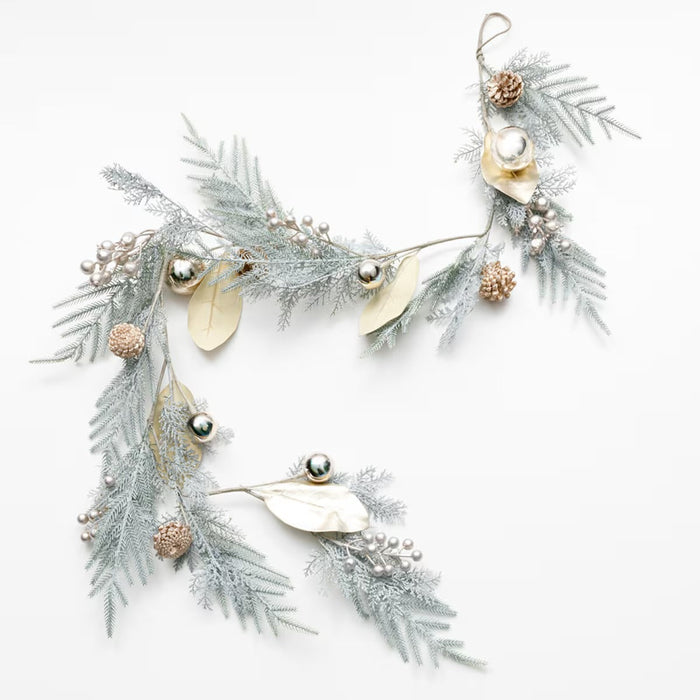 CHRISTMAS GARLAND WHITE GOLD 150CM N5AN