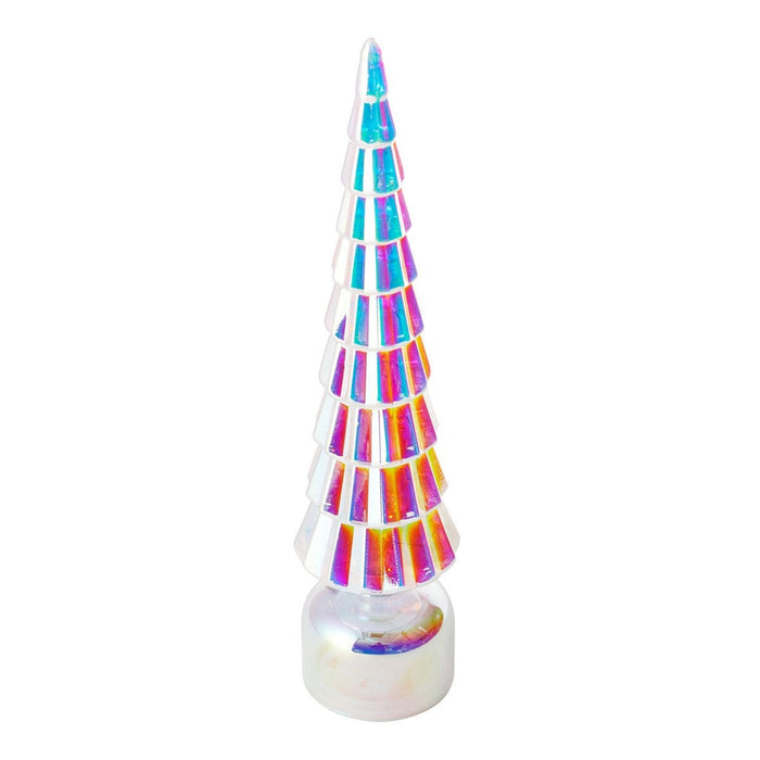 CHRISTMAS GLASS TREE ORNAMENT LED PRISM N5BF