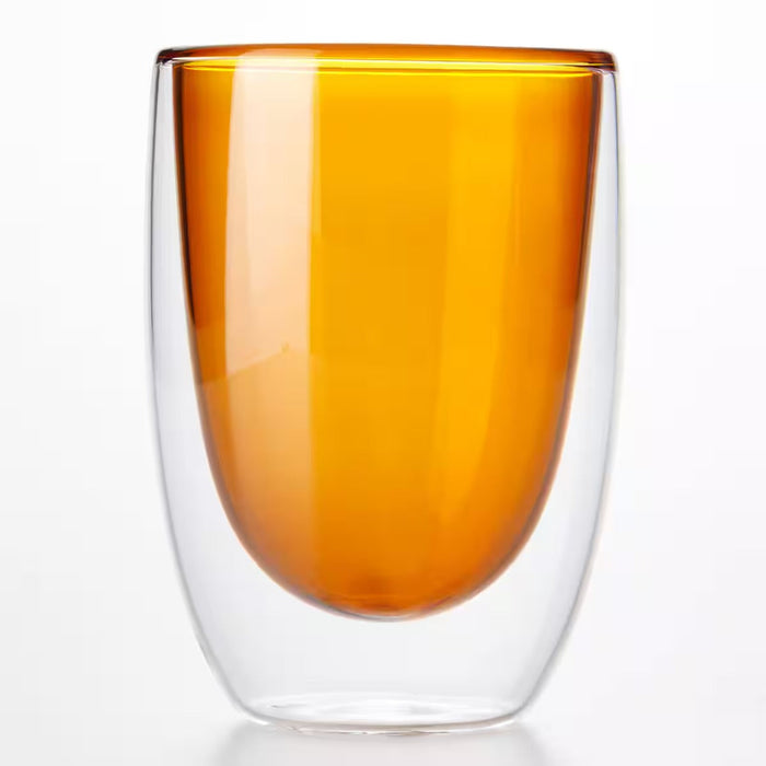 DOUBLE-WALL GLASS AMBER