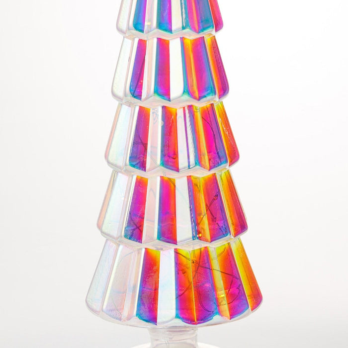 CHRISTMAS GLASS TREE ORNAMENT LED PRISM N5BF