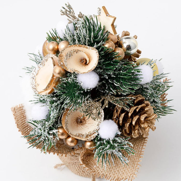 CHRISTMAS ORNAMENT MINI TREE SET GOLD N3LC