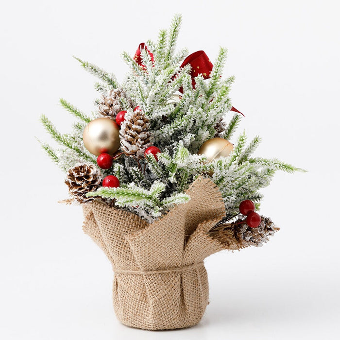 CHRISTMAS ORNAMENT MINI TREE SET RED N3LC