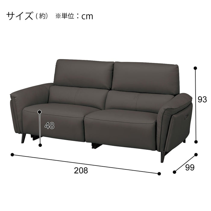 2M ELECTRIC 3P SOFA LS02 NW DGY