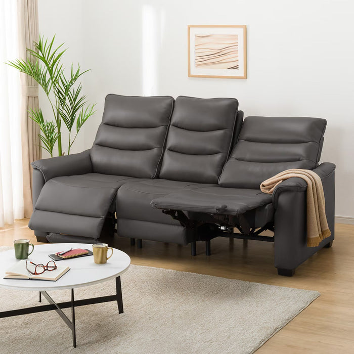 3P ELECTRIC SOFA N-BELIEVA 3 TK-LEATHER DGY