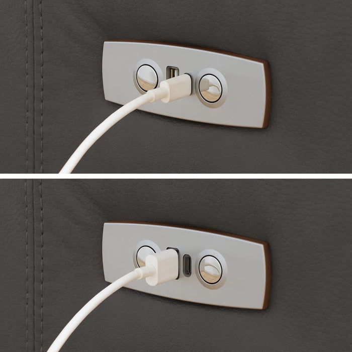 2P ELECTRIC SOFA N-BELIEVA 3 TK-LEATHER DGY