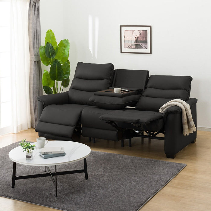 3P ELECTRIC SOFA N-BELIEVA 3 LEATHER BK