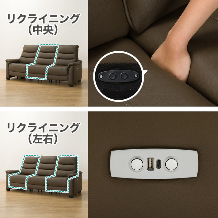 3 ELECTRIC 3P SOFA N-BELIEVA 3 LEATHER BR