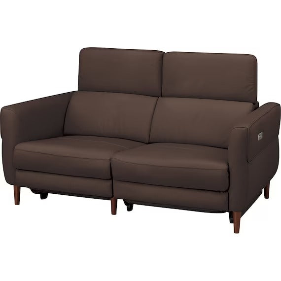 2 SEATER ELECTRIC SOFA KK026 LEATHER DBR