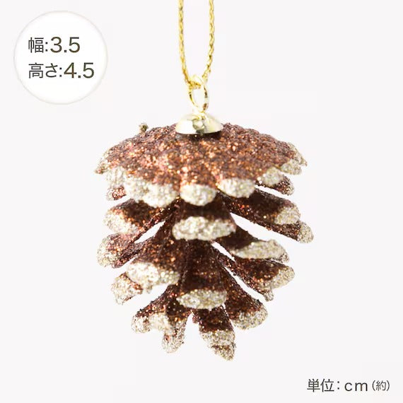 CHRISTMAS ORNAMENTS S/10 PINECONES N2KR