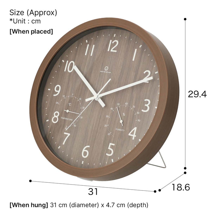 2WAY TABLE/WALL CLOCK FORET 30SW-TH-MBR