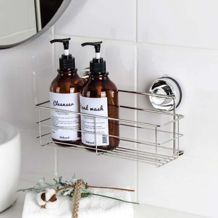STAINLESS BOTTLE RACK WITH SUCTION CUP CRED W300