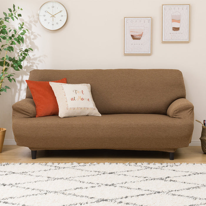 STRECH ARMSOFA COVER MOTTLE BR 3P